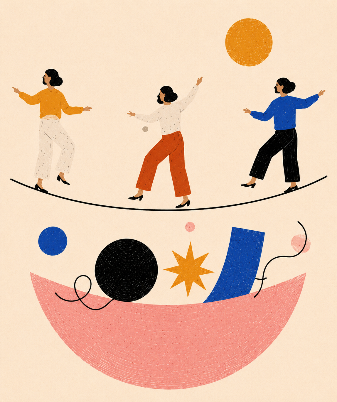 A figure already moving toward where they predict — the connection broken before the step completes