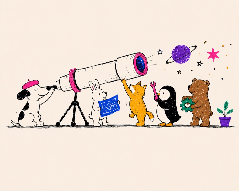 Animals operating a large telescope — watching together, the verification stage of trust-building